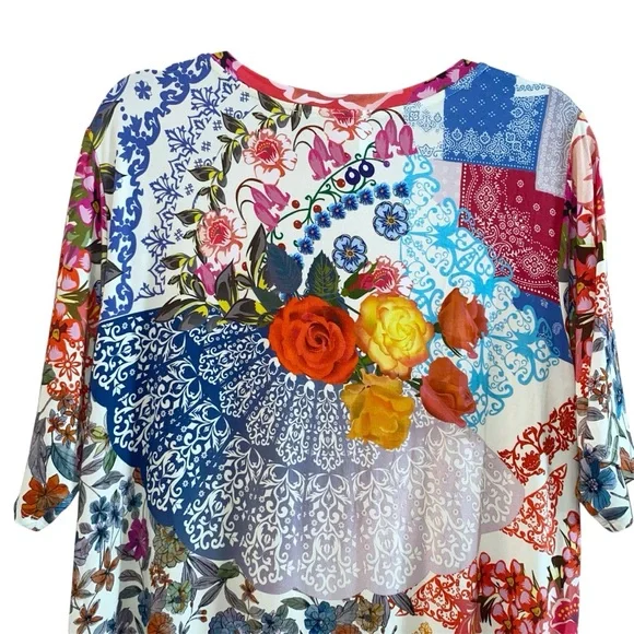 Johnny Was Tango Maxi T-Shirt Midi Length Patchwork Dress Size XL - Picture 9 of 16
